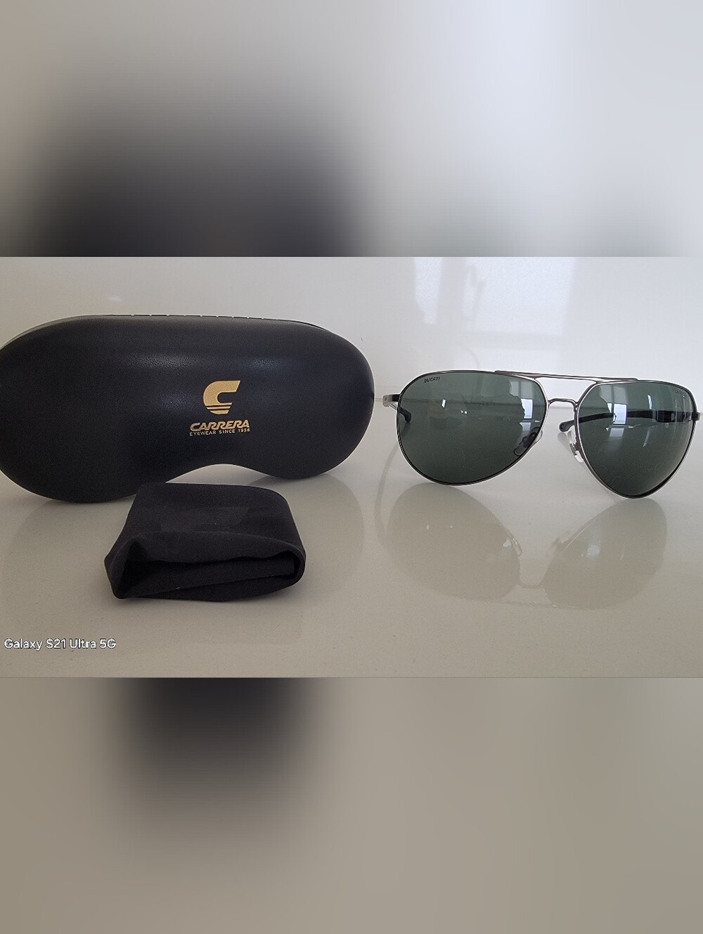 Ducati X Carrera Silver Aviator Sunglasses